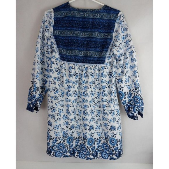 TDDPSSHOP Women's Floral Boho Blouse With Tassle Size Medium - Picture 2 of 6